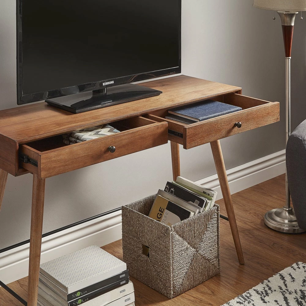 Promo ⌛ Aksel Wood 2-Drawer Sofa Table TV Stand By INSPIRE Q Modern Dark Walnut 🌟 2 Promo ⌛ Aksel Wood 2-Drawer Sofa Table TV Stand By INSPIRE Q Modern Dark Walnut 🌟 - Image 2