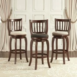 Best deal 👍 Ali Modern Linen 29-inch High Back Bar Stool Swivel By INSPIRE Q Classic Beige 🎁