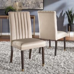 Brand new ✨ Andrea Velvet Channel Back Dining Chairs (Set Of 2) By INSPIRE Q Modern Blue Velvet 🤩