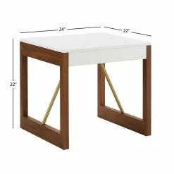 Deals 🎁 Archer Two-Tone High Gloss White And Walnut End Table By INSPIRE Q Modern 🤩 14 Deals 🎁 Archer Two-Tone High Gloss White And Walnut End Table By INSPIRE Q Modern 🤩 -iNSPIRE Q shop Archer Two Tone High Gloss White and Walnut Finish Table by iNSPIRE Q Modern 13