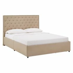 Brand new 😀 Arlert Nailhead Linen Headboard Storage Platform Bed By INSPIRE Q Classic 👏 25 Brand new 😀 Arlert Nailhead Linen Headboard Storage Platform Bed By INSPIRE Q Classic 👏 -iNSPIRE Q shop Arlert Nailhead Linen Headboard Storage Platform Bed by iNSPIRE Q Classic 10