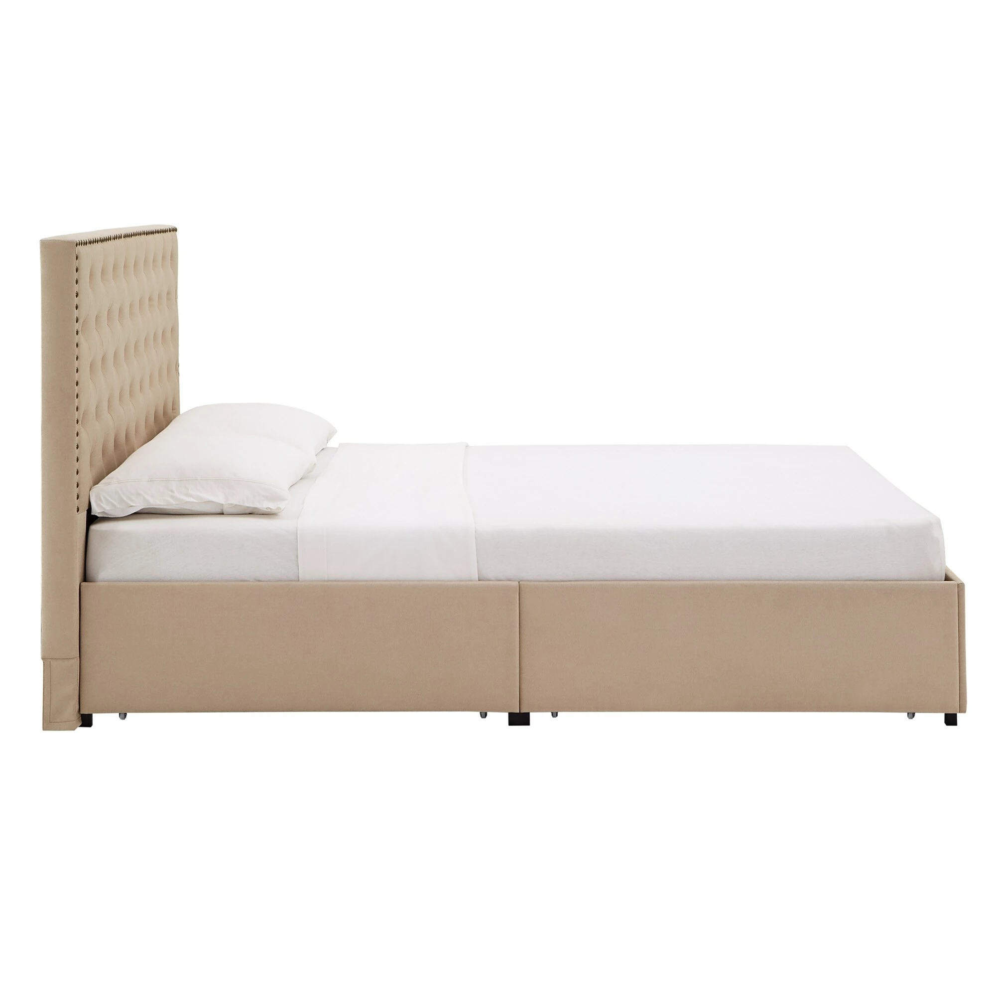 Brand new 😀 Arlert Nailhead Linen Headboard Storage Platform Bed By INSPIRE Q Classic 👏 13 Brand new 😀 Arlert Nailhead Linen Headboard Storage Platform Bed By INSPIRE Q Classic 👏 - Image 13
