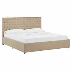 Brand new 😀 Arlert Nailhead Linen Headboard Storage Platform Bed By INSPIRE Q Classic 👏 28 Brand new 😀 Arlert Nailhead Linen Headboard Storage Platform Bed By INSPIRE Q Classic 👏 -iNSPIRE Q shop Arlert Nailhead Linen Headboard Storage Platform Bed by iNSPIRE Q Classic 13