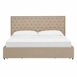 Brand new 😀 Arlert Nailhead Linen Headboard Storage Platform Bed By INSPIRE Q Classic 👏 29 Brand new 😀 Arlert Nailhead Linen Headboard Storage Platform Bed By INSPIRE Q Classic 👏 -iNSPIRE Q shop Arlert Nailhead Linen Headboard Storage Platform Bed by iNSPIRE Q Classic 14