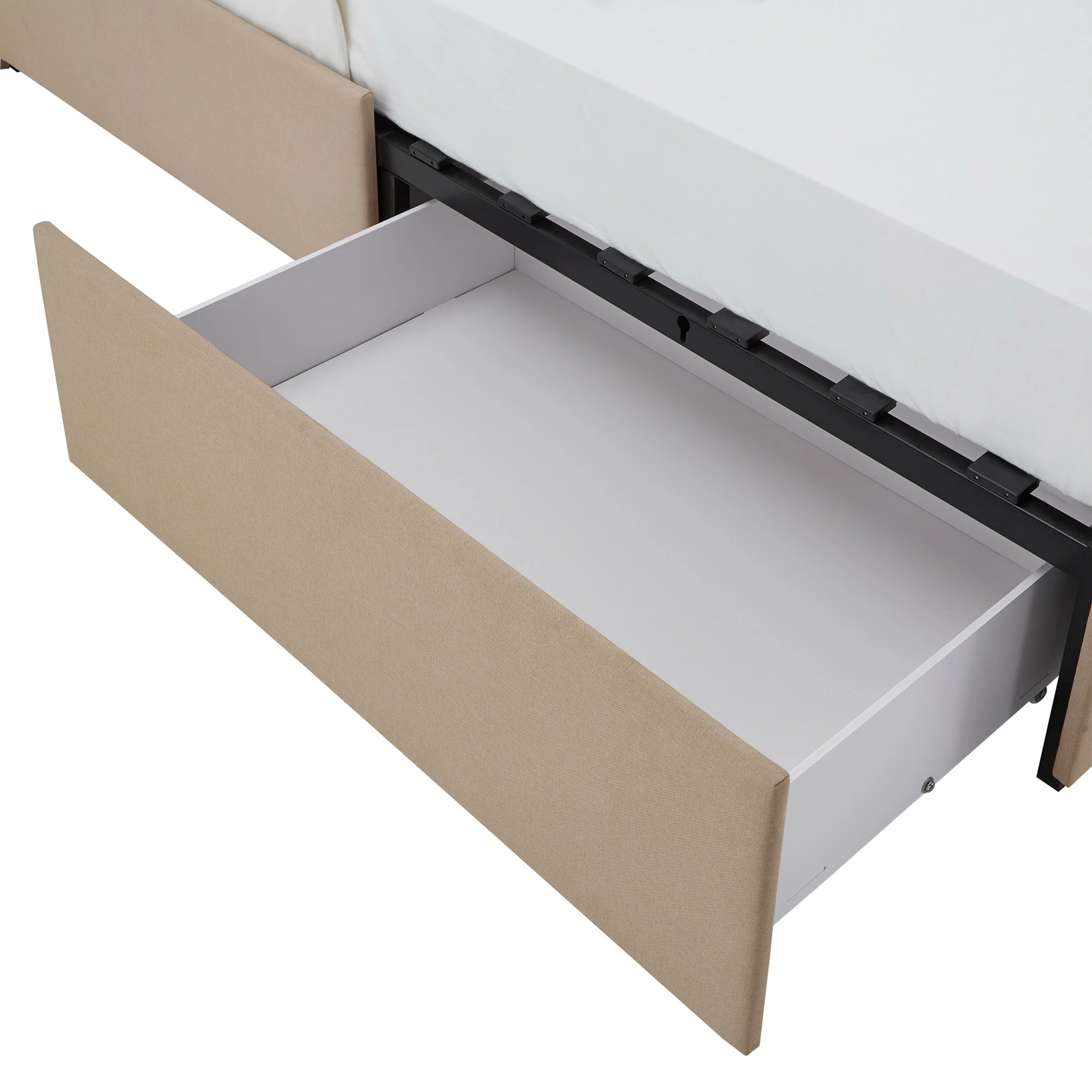 Brand new 😀 Arlert Nailhead Linen Headboard Storage Platform Bed By INSPIRE Q Classic 👏 6 Brand new 😀 Arlert Nailhead Linen Headboard Storage Platform Bed By INSPIRE Q Classic 👏 - Image 6