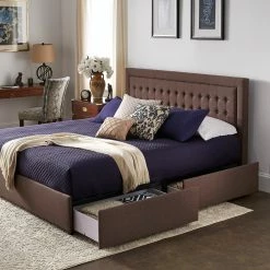Best Sale 💯 Arlert Tufted Linen Headboard Storage Platform Bed By INSPIRE Q Classic 🎉 -iNSPIRE Q shop Arlert Tufted Linen Headboard Storage Platform Bed by iNSPIRE Q Classic 10