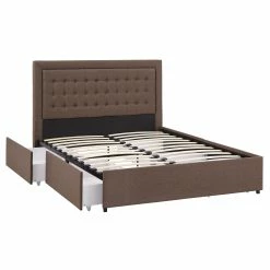 Best Sale 💯 Arlert Tufted Linen Headboard Storage Platform Bed By INSPIRE Q Classic 🎉 -iNSPIRE Q shop Arlert Tufted Linen Headboard Storage Platform Bed by iNSPIRE Q Classic 5