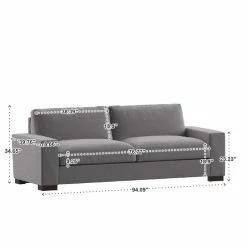 Cheap 🎁 Ashton Double Sided Down-Feather Extra-long Sofa By INSPIRE Q Artisan 🌟 -iNSPIRE Q shop Ashton Grey Fabric Double Sided Down Feather Extra long Sofa by iNSPIRE Q Artisan 10