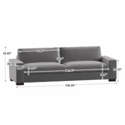 Cheap 🎁 Ashton Double Sided Down-Feather Extra-long Sofa By INSPIRE Q Artisan 🌟 -iNSPIRE Q shop Ashton Grey Fabric Double Sided Down Feather Extra long Sofa by iNSPIRE Q Artisan 11