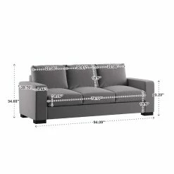 Cheap 🎁 Ashton Double Sided Down-Feather Extra-long Sofa By INSPIRE Q Artisan 🌟 -iNSPIRE Q shop Ashton Grey Fabric Double Sided Down Feather Extra long Sofa by iNSPIRE Q Artisan 12