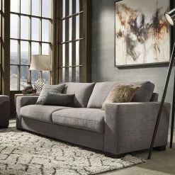 Cheap 🎁 Ashton Double Sided Down-Feather Extra-long Sofa By INSPIRE Q Artisan 🌟 -iNSPIRE Q shop Ashton Grey Fabric Double Sided Down Feather Extra long Sofa by iNSPIRE Q Artisan 2
