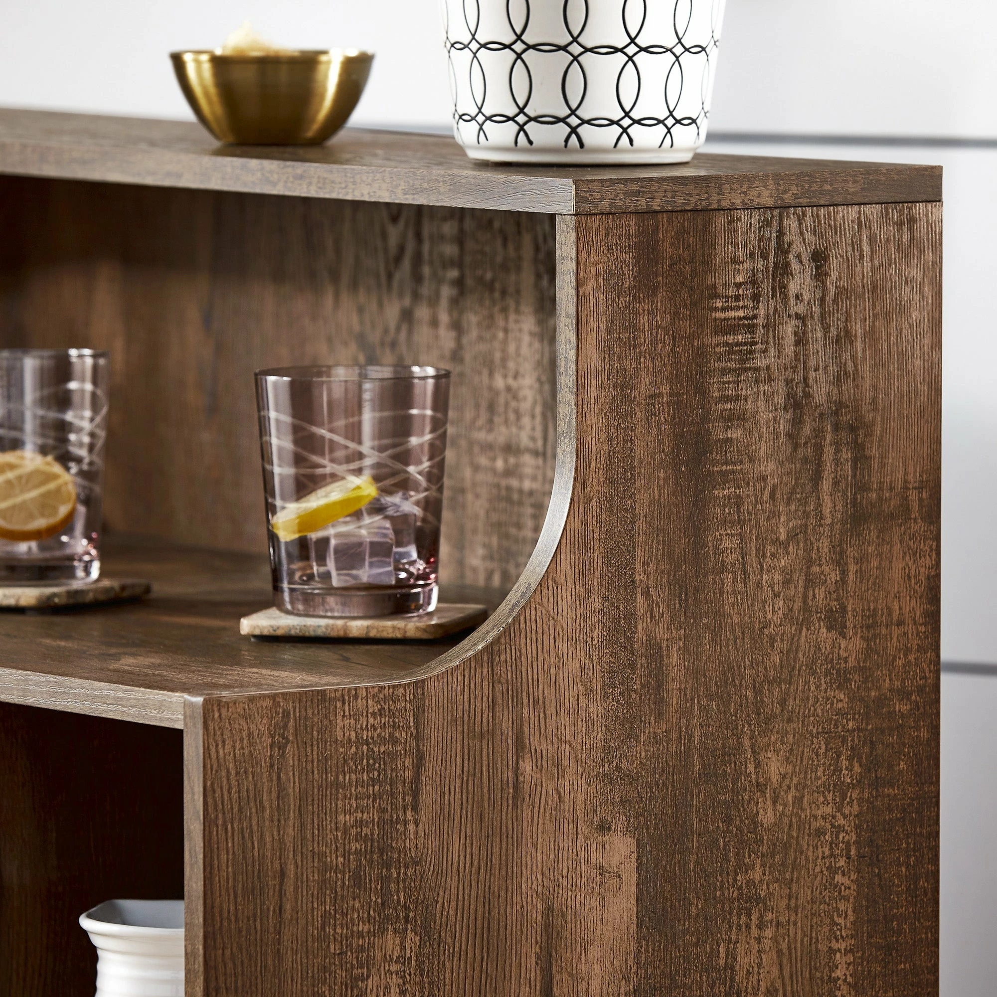 New 🤩 Audrey Oak Finish Black Leg Server By INSPIRE Q Modern 👍 - Image 5