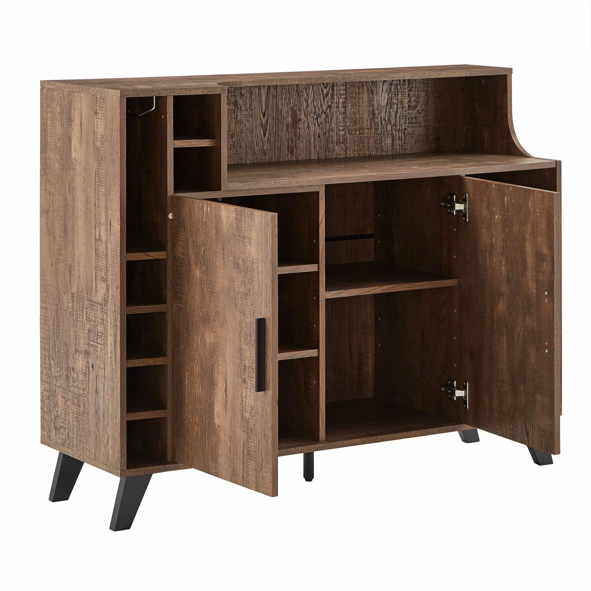 New 🤩 Audrey Oak Finish Black Leg Server By INSPIRE Q Modern 👍 - Image 8