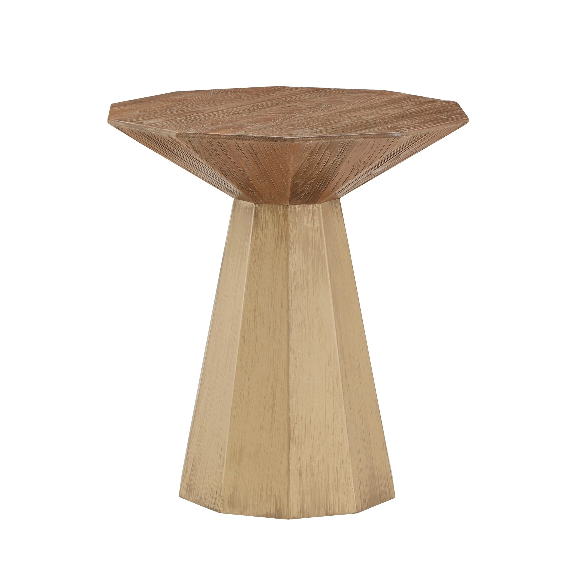 Outlet ❤️ Bach Antique Gold Reclaimed Style Decagon End Table By INSPIRE Q Bold ❤️ 2 Outlet ❤️ Bach Antique Gold Reclaimed Style Decagon End Table By INSPIRE Q Bold ❤️ - Image 2