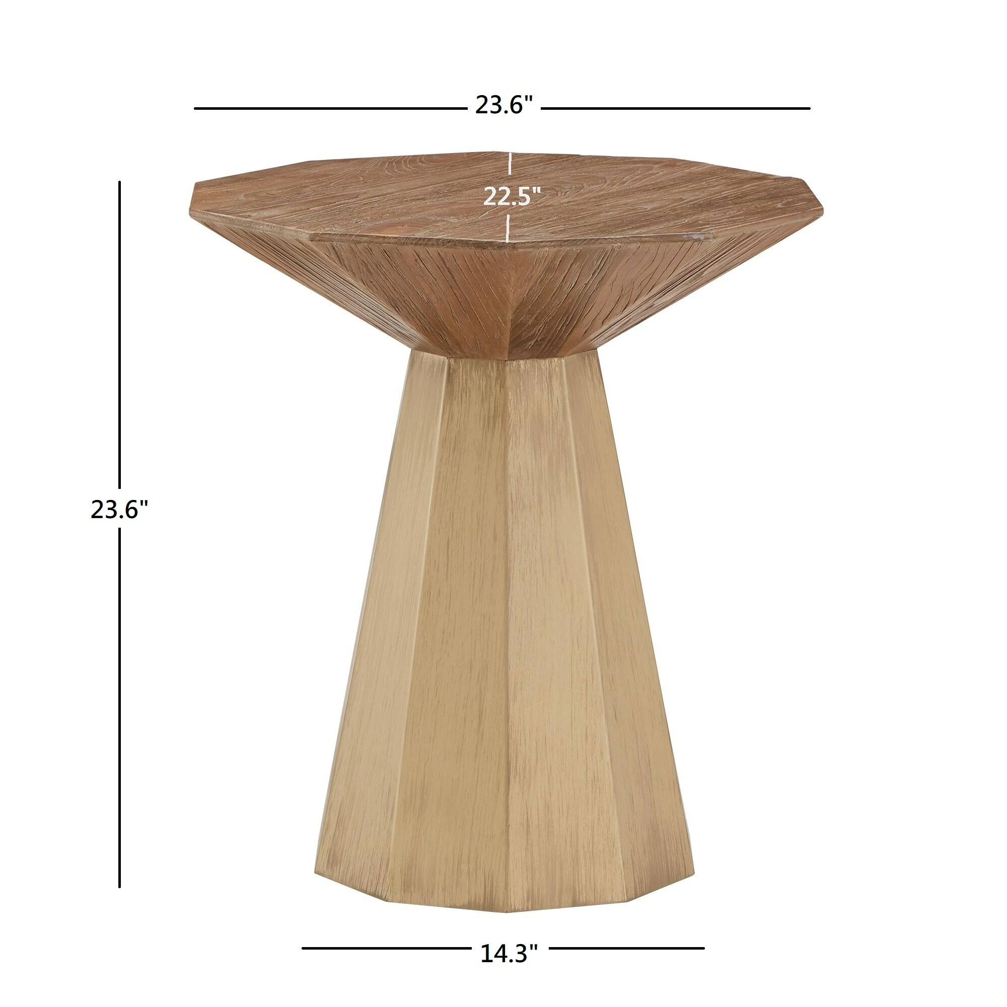 Outlet ❤️ Bach Antique Gold Reclaimed Style Decagon End Table By INSPIRE Q Bold ❤️ 7 Outlet ❤️ Bach Antique Gold Reclaimed Style Decagon End Table By INSPIRE Q Bold ❤️ - Image 7