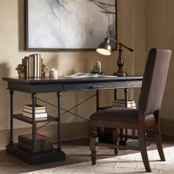 Best Sale 🔥 Barnstone Cornice 1-drawer Storage Writing Desk By INSPIRE Q Artisan Grey 💯