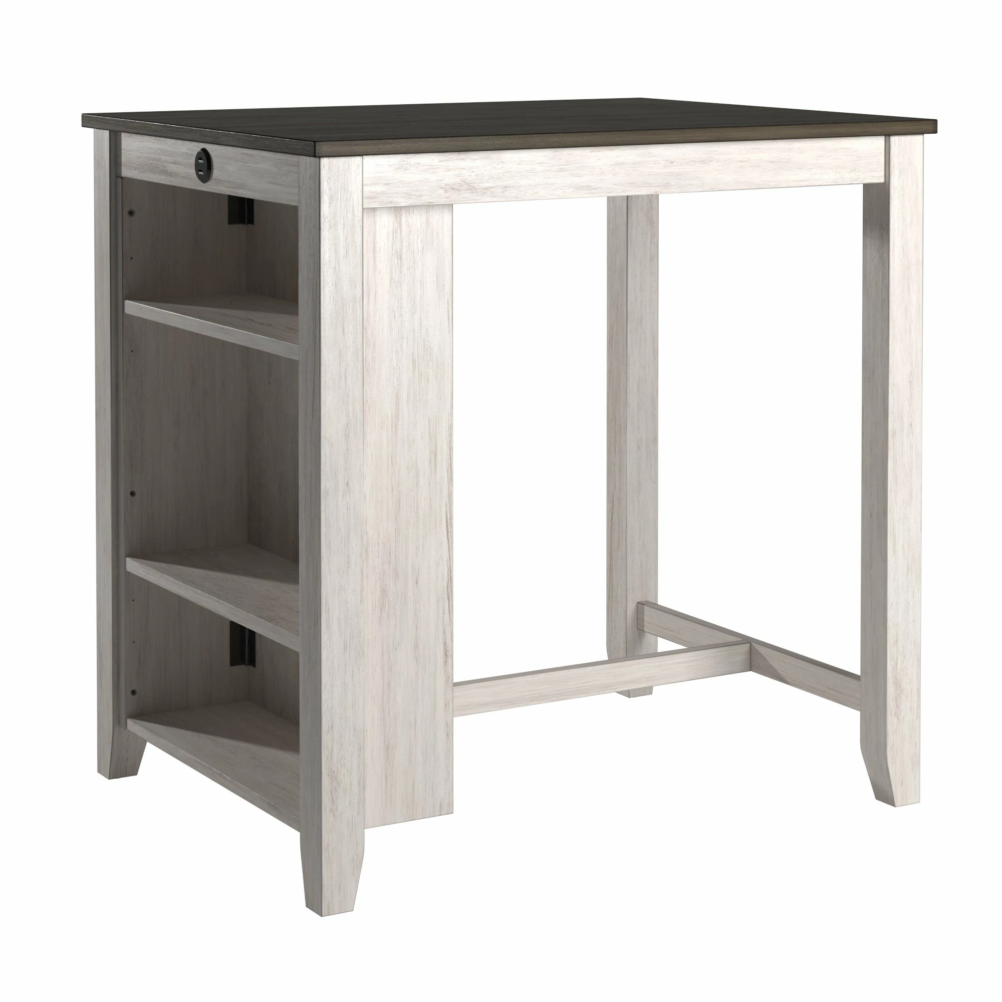 Outlet 👍 Beck Counter Height 3-Piece Dining Set With USB Charging Station By INSPIRE Q Classic White 🥰 3 Outlet 👍 Beck Counter Height 3-Piece Dining Set With USB Charging Station By INSPIRE Q Classic White 🥰 - Image 3