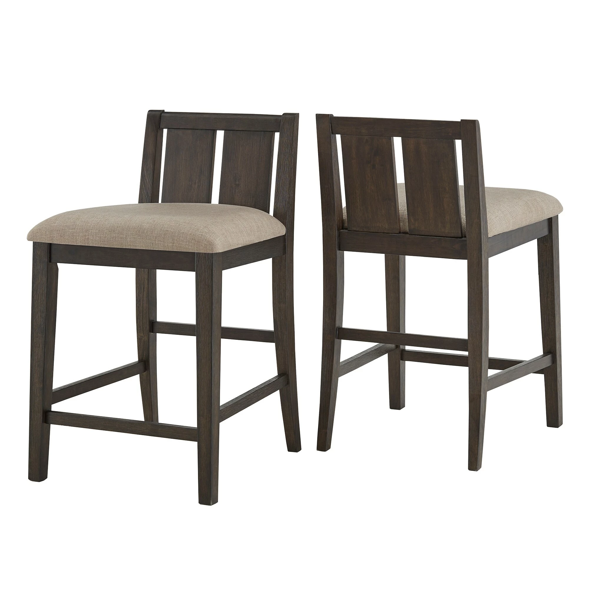 New 🌟 Beck Two-Tone Fabric Counter Height Chair (Set Of 2) By INSPIRE Q Classic Grey & White ⌛ 4 New 🌟 Beck Two-Tone Fabric Counter Height Chair (Set Of 2) By INSPIRE Q Classic Grey & White ⌛ - Image 4