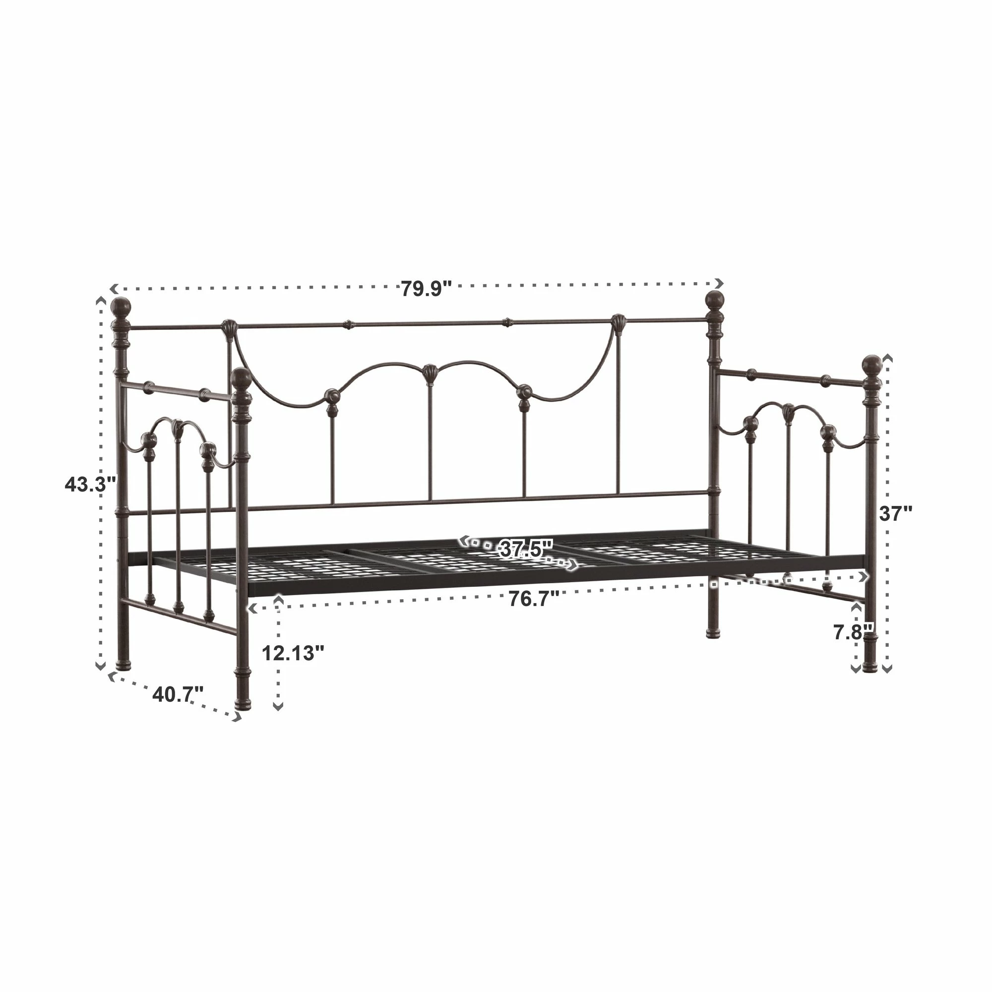 Wholesale 👏 Bellwood Victorian Iron Metal Daybed By INSPIRE Q Classic Antique White ✔️ 6 Wholesale 👏 Bellwood Victorian Iron Metal Daybed By INSPIRE Q Classic Antique White ✔️ - Image 6