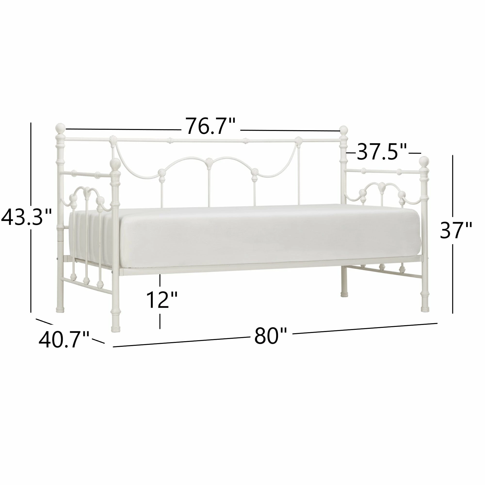 Wholesale 👏 Bellwood Victorian Iron Metal Daybed By INSPIRE Q Classic Antique White ✔️ 5 Wholesale 👏 Bellwood Victorian Iron Metal Daybed By INSPIRE Q Classic Antique White ✔️ - Image 5