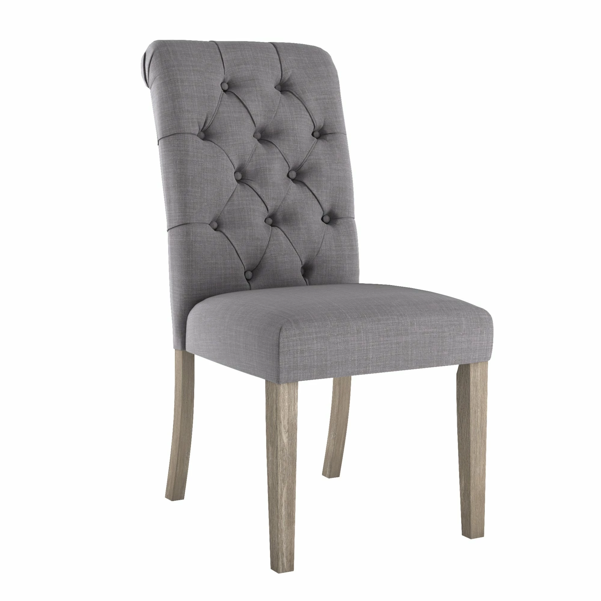 New 🥰 Benchwright Linen Tufted Dining Chair With Grey Finish Legs (Set Of 2) By INSPIRE Q Artisan Beige Linen ⭐ - Image 11