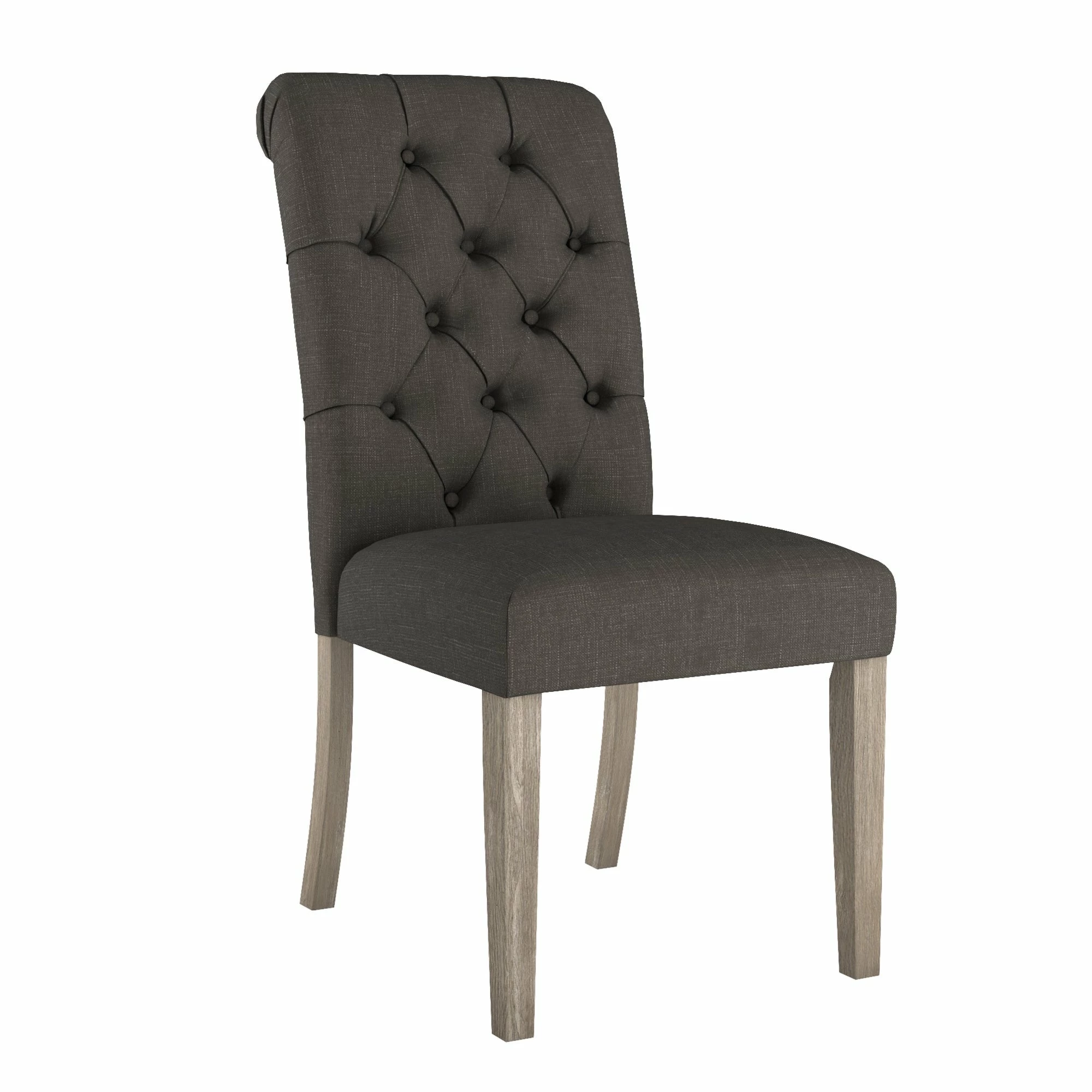 New 🥰 Benchwright Linen Tufted Dining Chair With Grey Finish Legs (Set Of 2) By INSPIRE Q Artisan Beige Linen ⭐ - Image 14