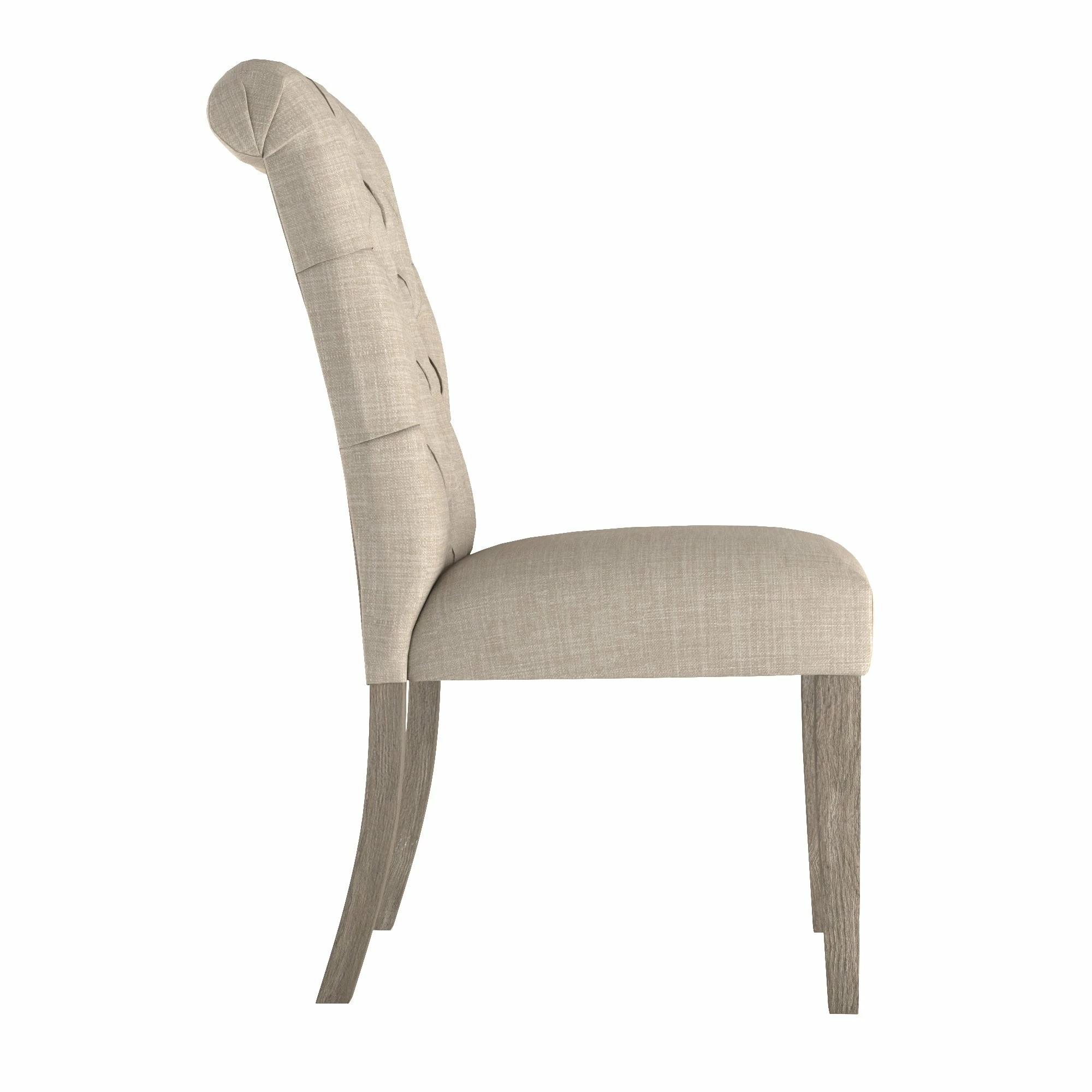 New 🥰 Benchwright Linen Tufted Dining Chair With Grey Finish Legs (Set Of 2) By INSPIRE Q Artisan Beige Linen ⭐ - Image 7