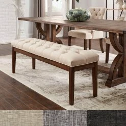 Best deal 😍 Benchwright Premium Tufted Reclaimed 52-inch Upholstered Bench By INSPIRE Q Artisan Grey Linen 😀