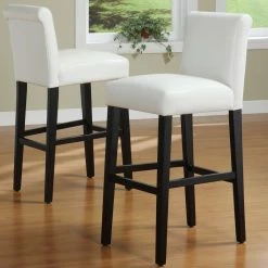 Brand new 🤩 Bennett White Faux Leather 29-inch High Back Bar Stools (Set Of 2) By INSPIRE Q Bold 🔥