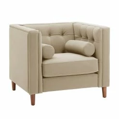 New 🎉 Beverly Tuxedo Faux Leather Arm Chair By INSPIRE Q Bold Beige ❤️ 11 New 🎉 Beverly Tuxedo Faux Leather Arm Chair By INSPIRE Q Bold Beige ❤️ -iNSPIRE Q shop Beverly Tuxedo Fabric Arm Chair by iNSPIRE Q Bold 2