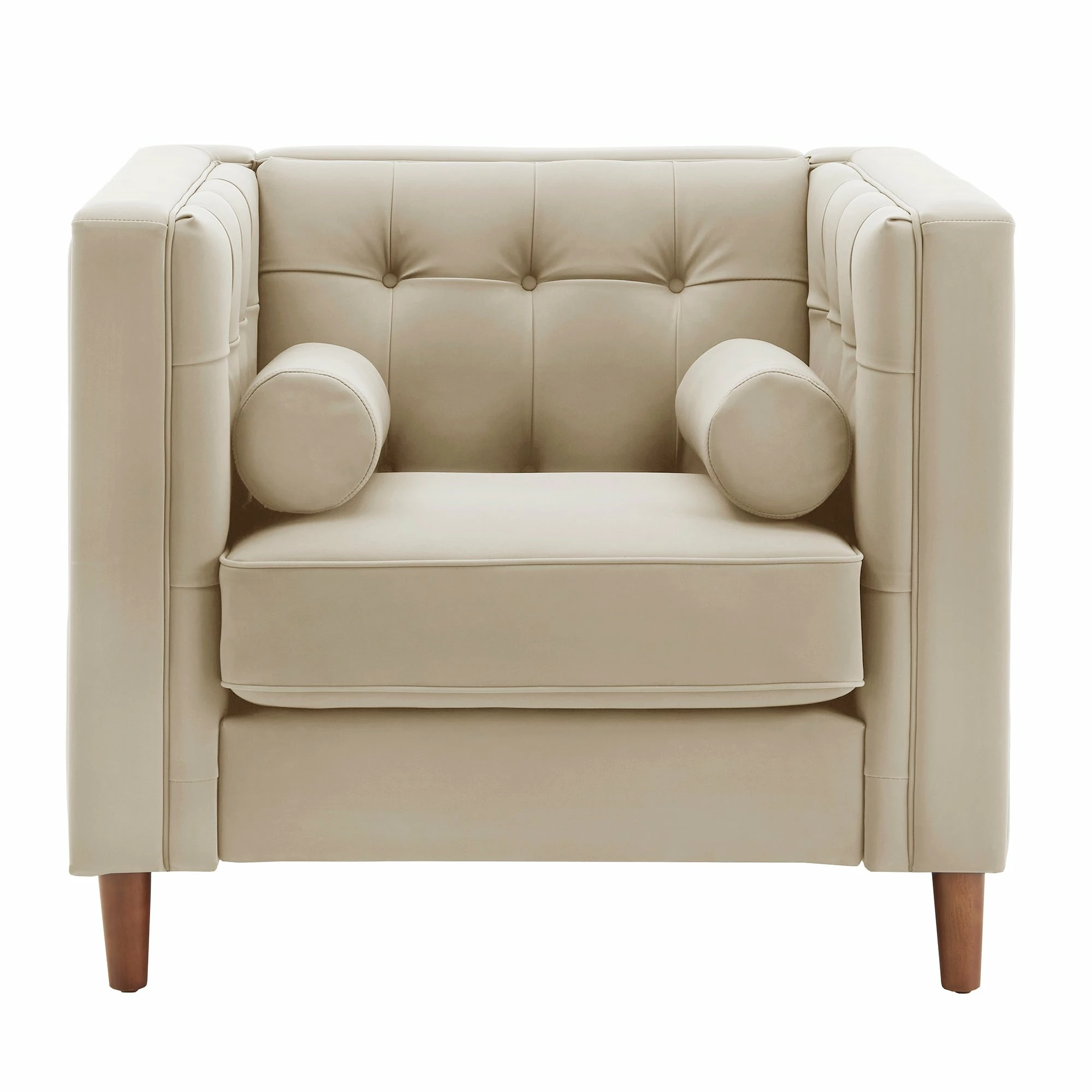 New 🎉 Beverly Tuxedo Faux Leather Arm Chair By INSPIRE Q Bold Beige ❤️ 5 New 🎉 Beverly Tuxedo Faux Leather Arm Chair By INSPIRE Q Bold Beige ❤️ - Image 5