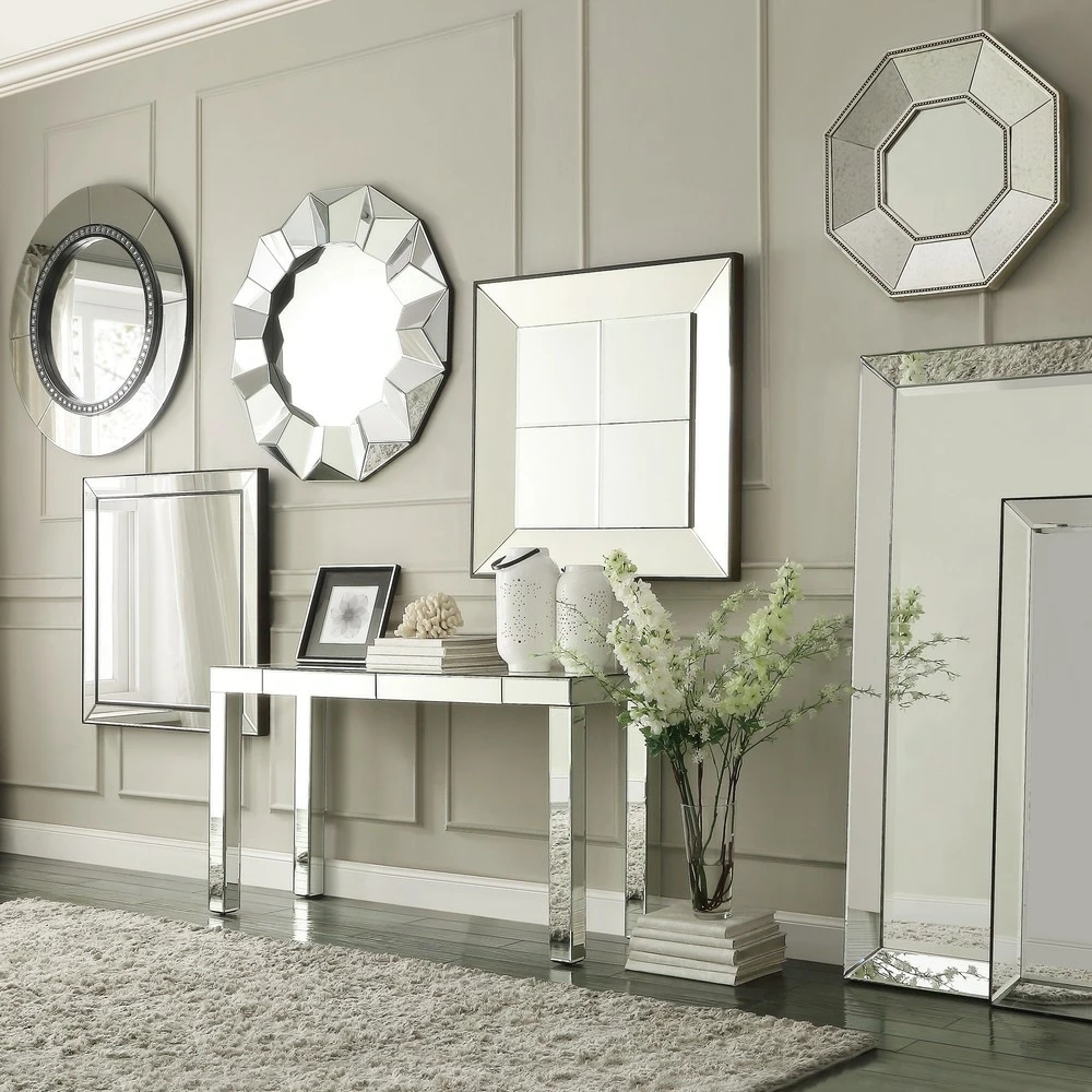 Cheapest 🔔 Brinkley Dark Brown Trim Mirrored Frame Square Accent Wall Mirror By INSPIRE Q Bold 🎉 - Image 7
