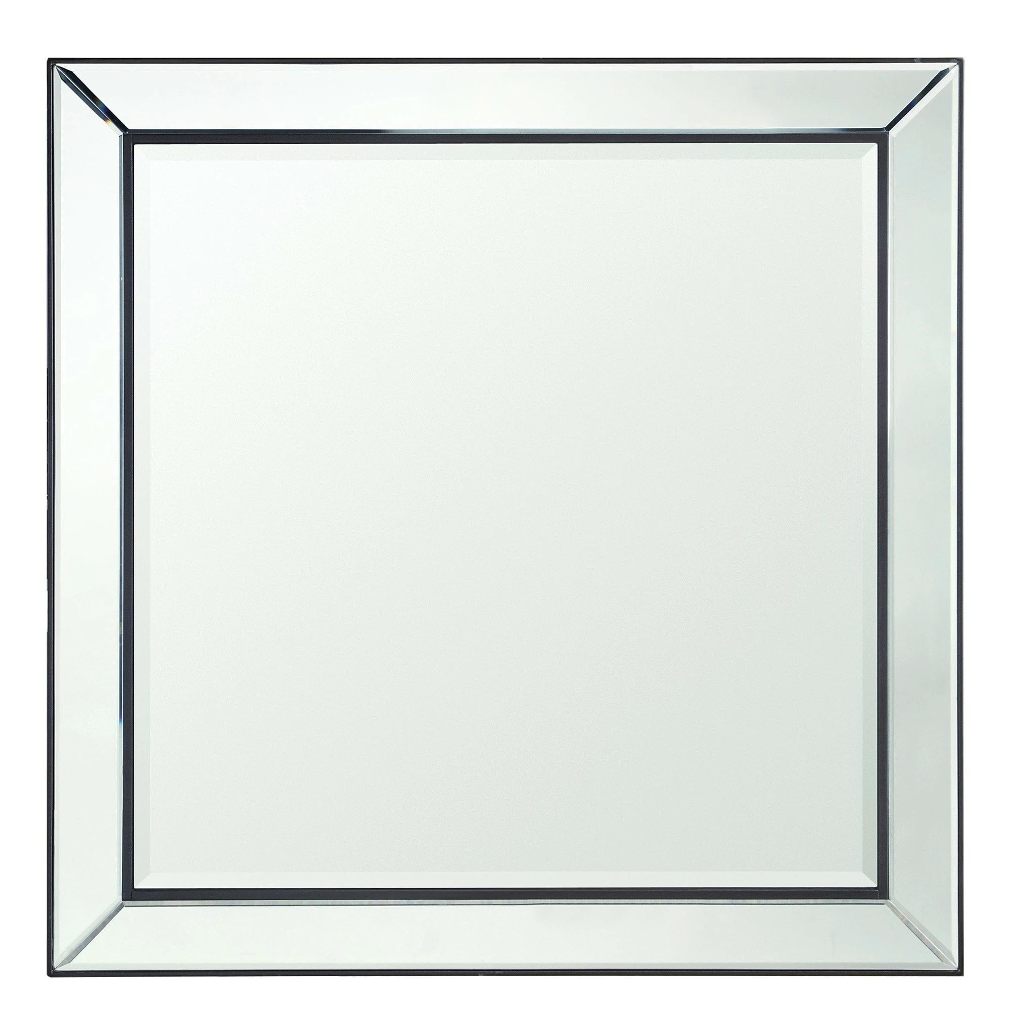 Cheapest 🔔 Brinkley Dark Brown Trim Mirrored Frame Square Accent Wall Mirror By INSPIRE Q Bold 🎉 - Image 8