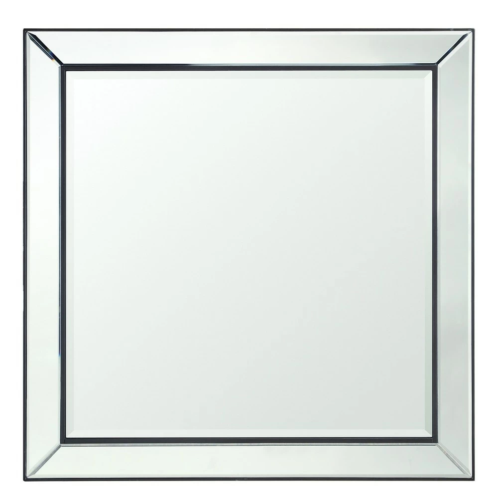 Cheapest 🔔 Brinkley Dark Brown Trim Mirrored Frame Square Accent Wall Mirror By INSPIRE Q Bold 🎉 - Image 3