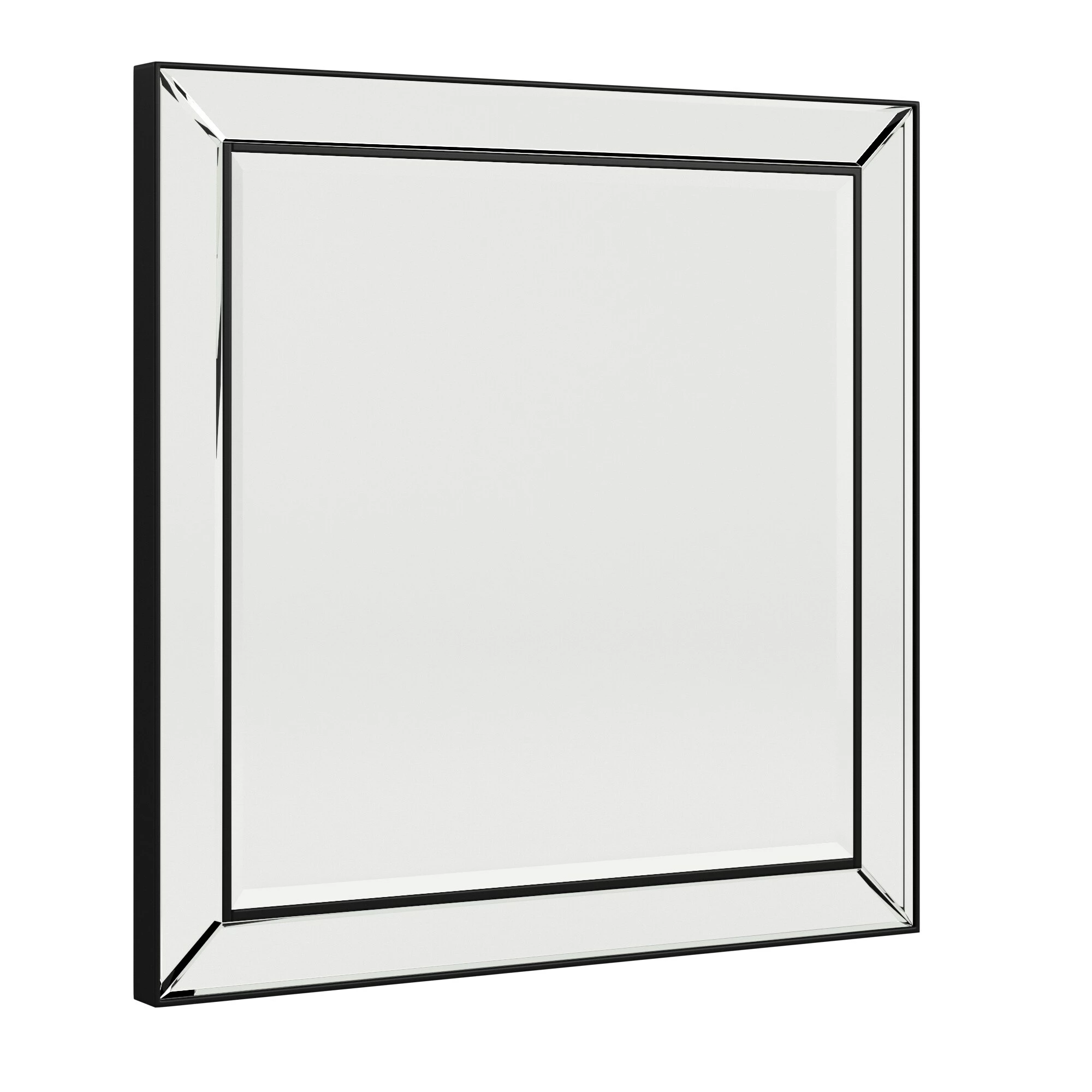 Cheapest 🔔 Brinkley Dark Brown Trim Mirrored Frame Square Accent Wall Mirror By INSPIRE Q Bold 🎉 - Image 4