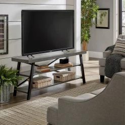 Flash Sale 👍 Bryson Rustic X-Base 60-inch TV Stand By INSPIRE Q Classic Brown 🎉