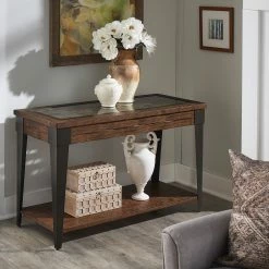 Best reviews of ⭐ Cain Dark Brown Wood And Metal Sofa Table By INSPIRE Q Modern - Sofa Table 🔥