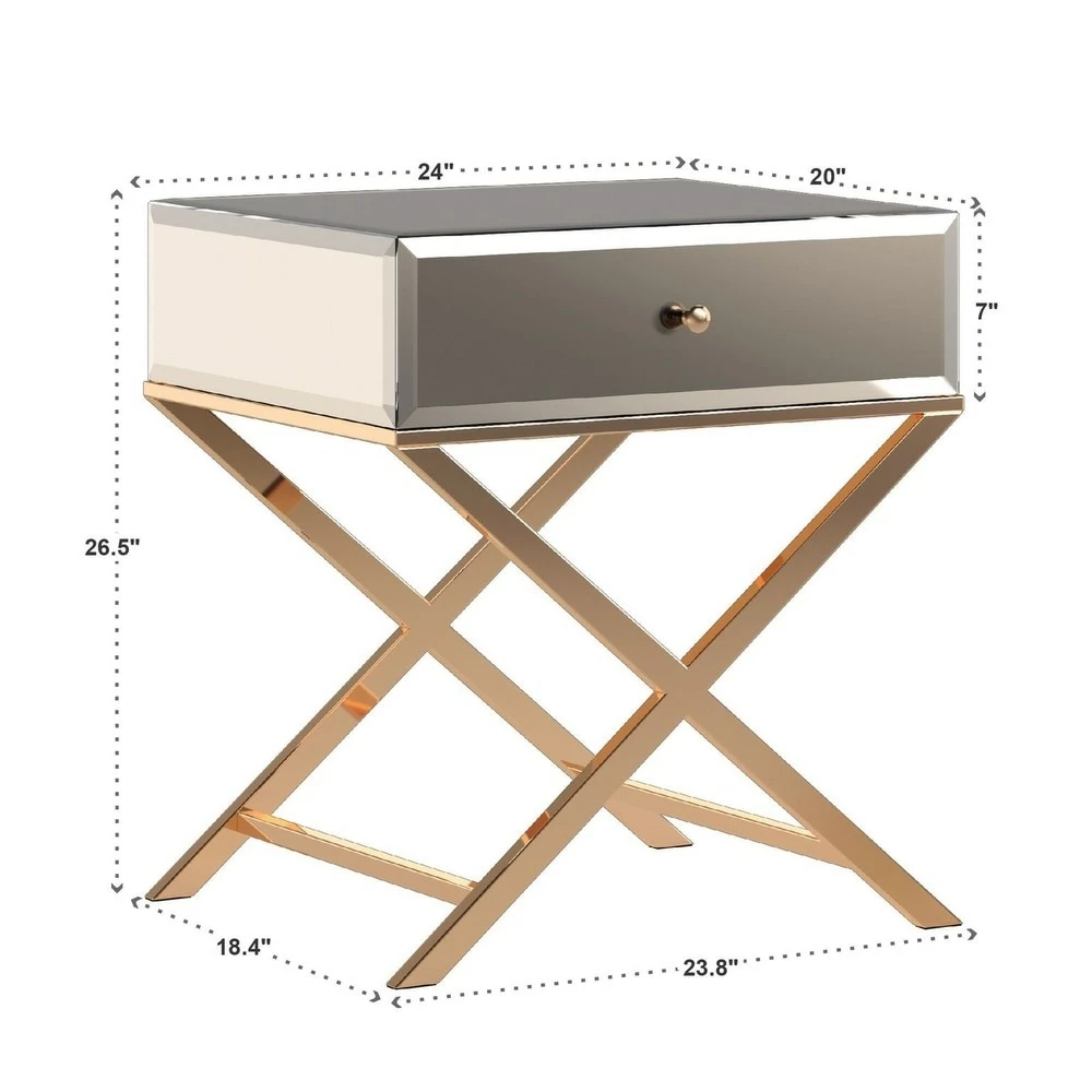 Best Sale ๐งจ Camille X Base Mirrored Accent Campaign Table By INSPIRE Q Bold Gold Champagne Finish ๐ฏ 8 Best Sale ๐งจ Camille X Base Mirrored Accent Campaign Table By INSPIRE Q Bold Gold Champagne Finish ๐ฏ - Image 8