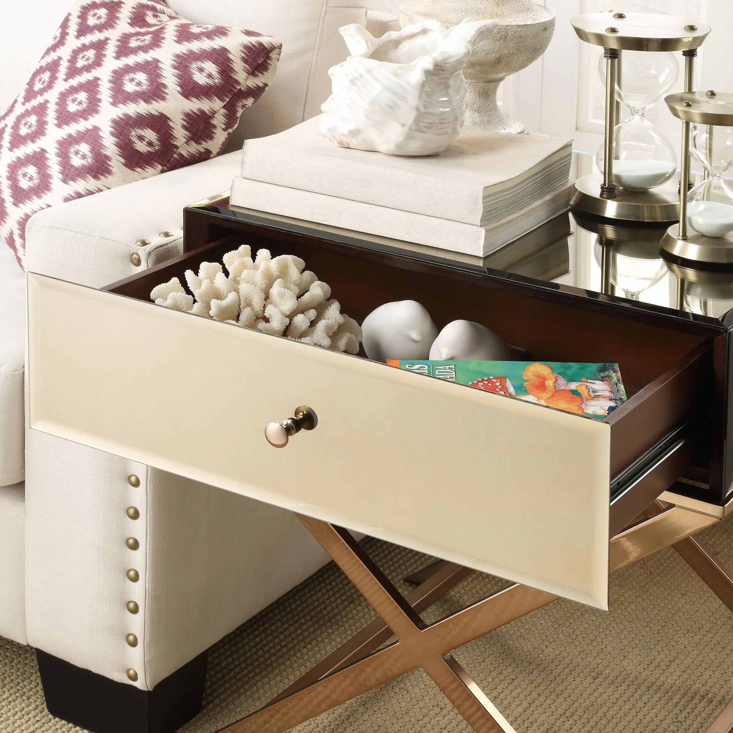 Best Sale ๐งจ Camille X Base Mirrored Accent Campaign Table By INSPIRE Q Bold Gold Champagne Finish ๐ฏ 4 Best Sale ๐งจ Camille X Base Mirrored Accent Campaign Table By INSPIRE Q Bold Gold Champagne Finish ๐ฏ - Image 4