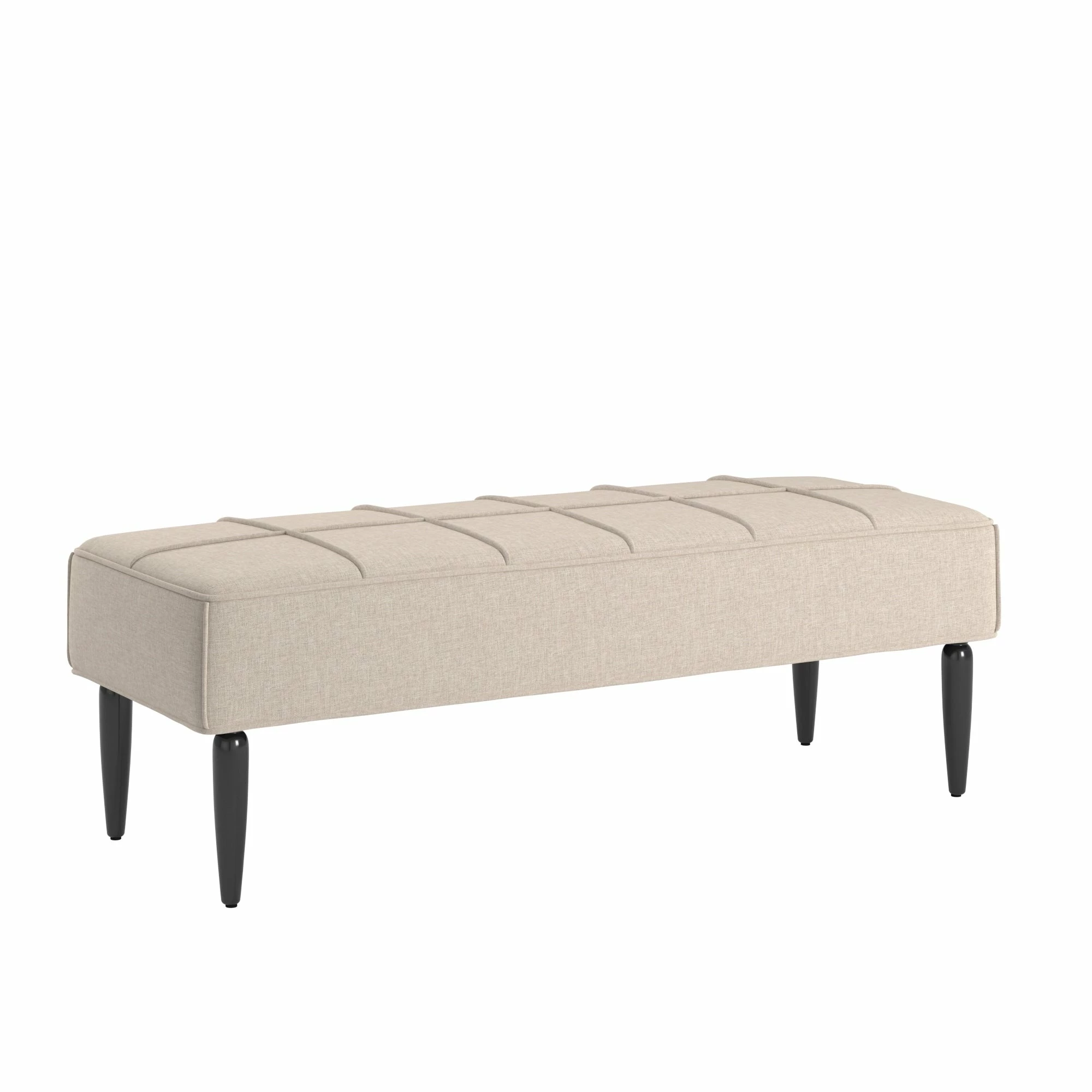 Wholesale ๐ Cassian Black Finish Linen Upholstered Bench By INSPIRE Q Modern Grey ๐งจ - Image 4