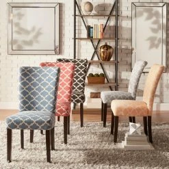 Best deal 👍 Catherine Moroccan Pattern Fabric Parsons Dining Chair (Set Of 2) By INSPIRE Q Bold Red 💯