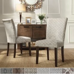Brand new 😀 Catherine Print Parsons Dining Side Chair (Set Of 2) By INSPIRE Q Bold Off-white/grey Link ✨