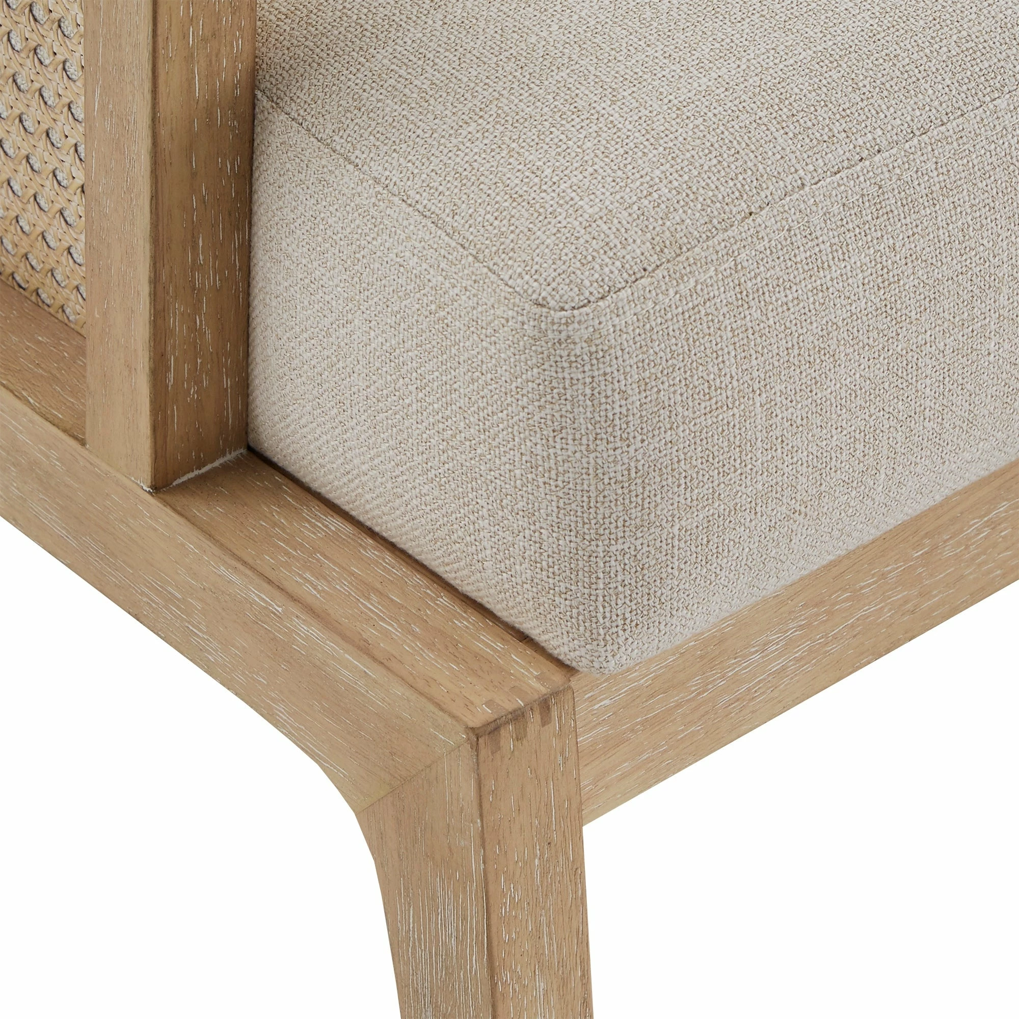 Outlet 😀 Celann Natural Finish Fabric Cane Accent Chair By INSPIRE Q Modern ✨ - Image 7