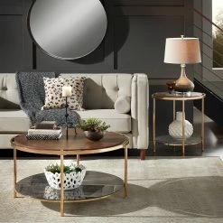 Outlet ⭐ Celsus Champagne Gold Coffee Table Set With Storage By INSPIRE Q Bold ⭐