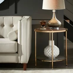 Best reviews of ⌛ Celsus Champagne Gold End Table With Storage By INSPIRE Q Bold 😍