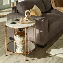 Brand new 😀 Celsus Champagne Gold Nesting Table Set By INSPIRE Q Bold 🌟
