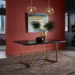 Buy 🥰 Cheyenne Black And Distressed Gold Finish Dining Set By INSPIRE Q Modern 7-piece Set 🎁 -iNSPIRE Q shop Cheyenne Black Finish Dining Set by iNSPIRE Q Modern 2