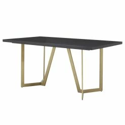 Buy 🥰 Cheyenne Black And Distressed Gold Finish Dining Set By INSPIRE Q Modern 7-piece Set 🎁 -iNSPIRE Q shop Cheyenne Black Finish Dining Set by iNSPIRE Q Modern 5