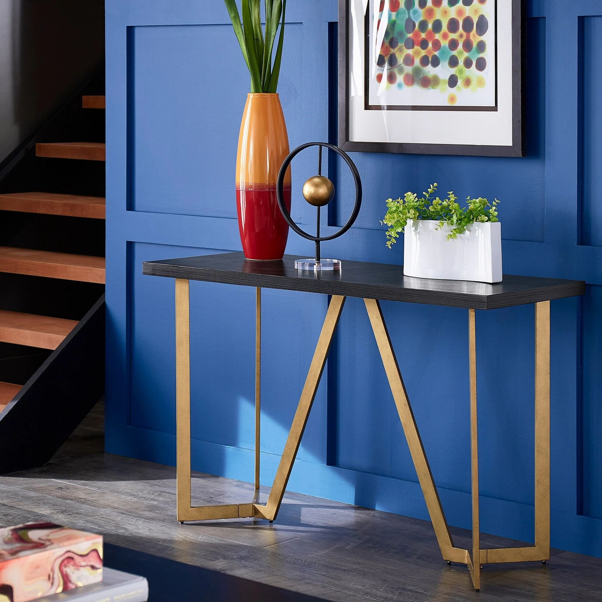 Discount ❤️ Cheyenne Black And Gold Metal Base Sofa Table By INSPIRE Q Modern ✨ 2 Discount ❤️ Cheyenne Black And Gold Metal Base Sofa Table By INSPIRE Q Modern ✨ - Image 2