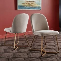 Deals 🔥 Cheyenne Gold Metal Dining Chair (Set Of 2) By INSPIRE Q Modern Peacock Blue ⌛